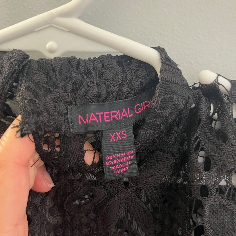 Material Girl Black Lace Long-Sleeve Mini Dress - Picture 5 of 5